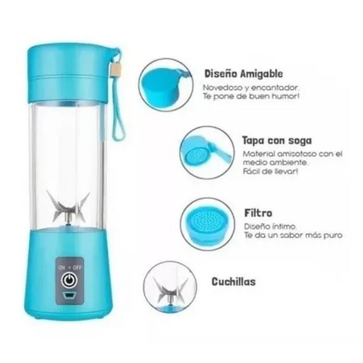Licuadora Personal Portable Recargable Jugos Y Batidos