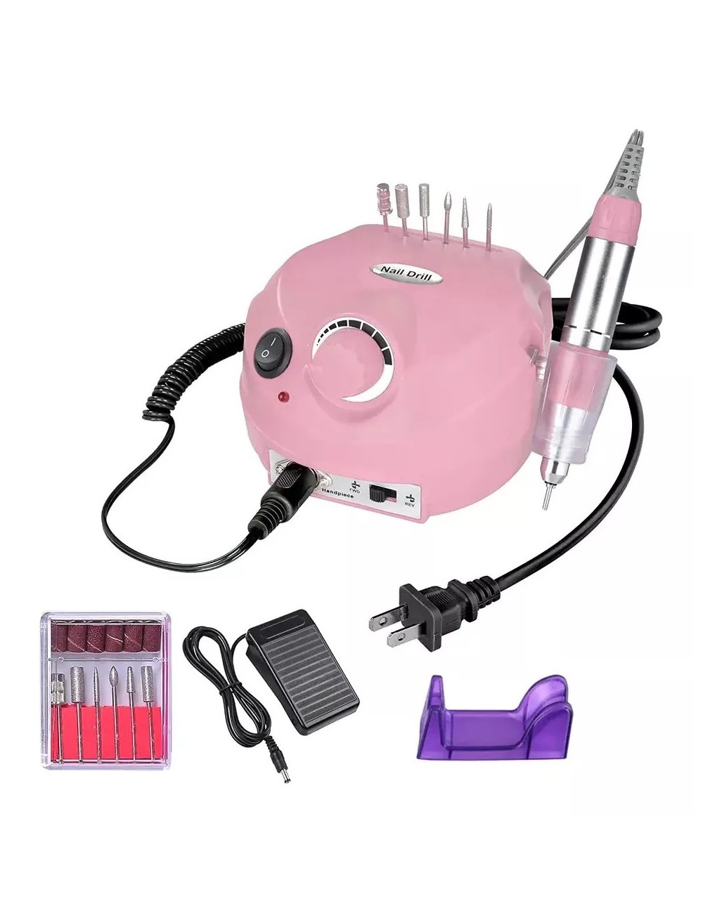 Kit Pulidor De Uñas Eléctrico Profesional Manicure Dm-202
