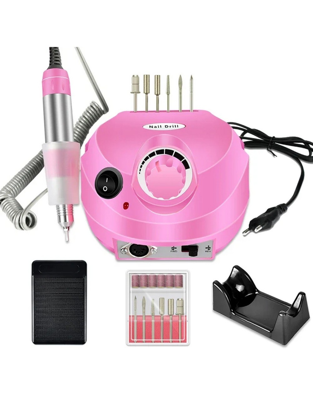 Kit Pulidor De Uñas Eléctrico Profesional Manicure Dm-202