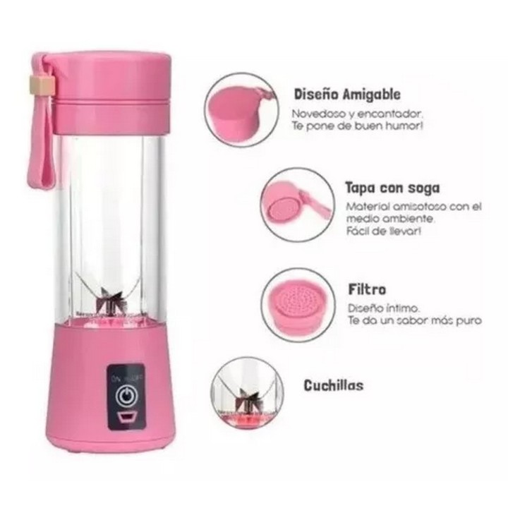 Licuadora Personal Portable Recargable Jugos Y Batidos