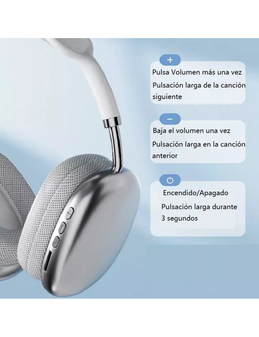 Audífonos Inalámbrico Diadema Con Microfono Bluetooth 400mah