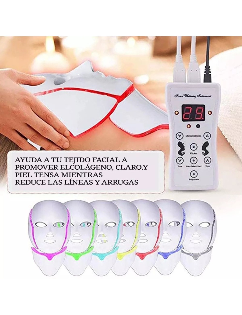 Mascara Facial Led 7 Colores