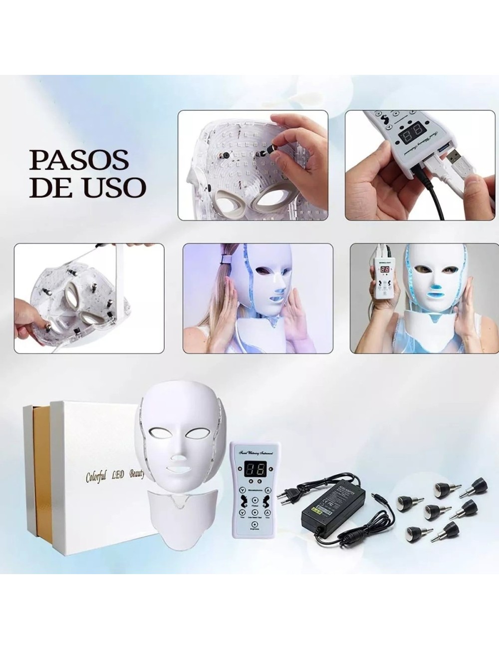 Mascara Facial Led 7 Colores