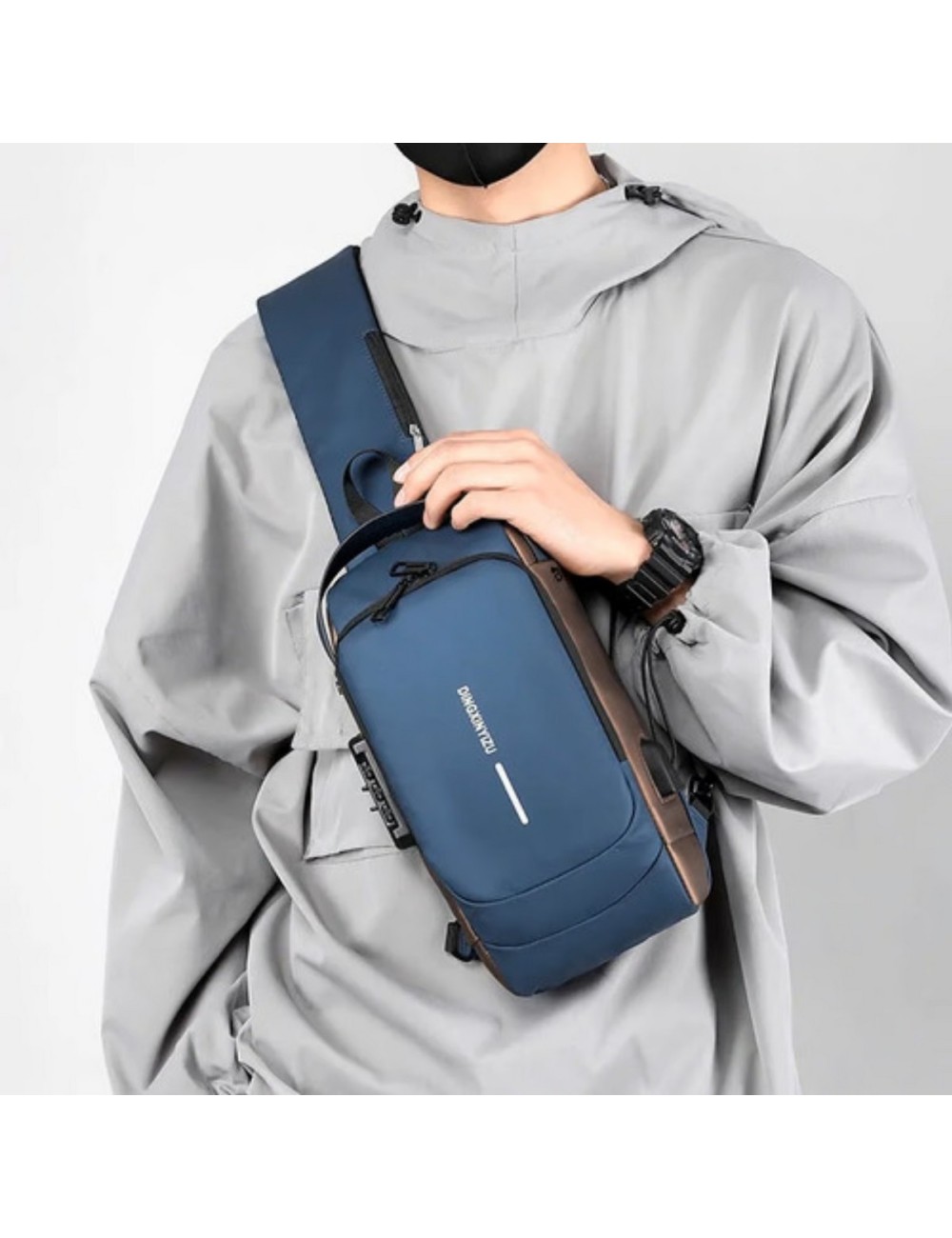 Bolso Manos Libres Tipo Pechero Para Hombre Con Clave