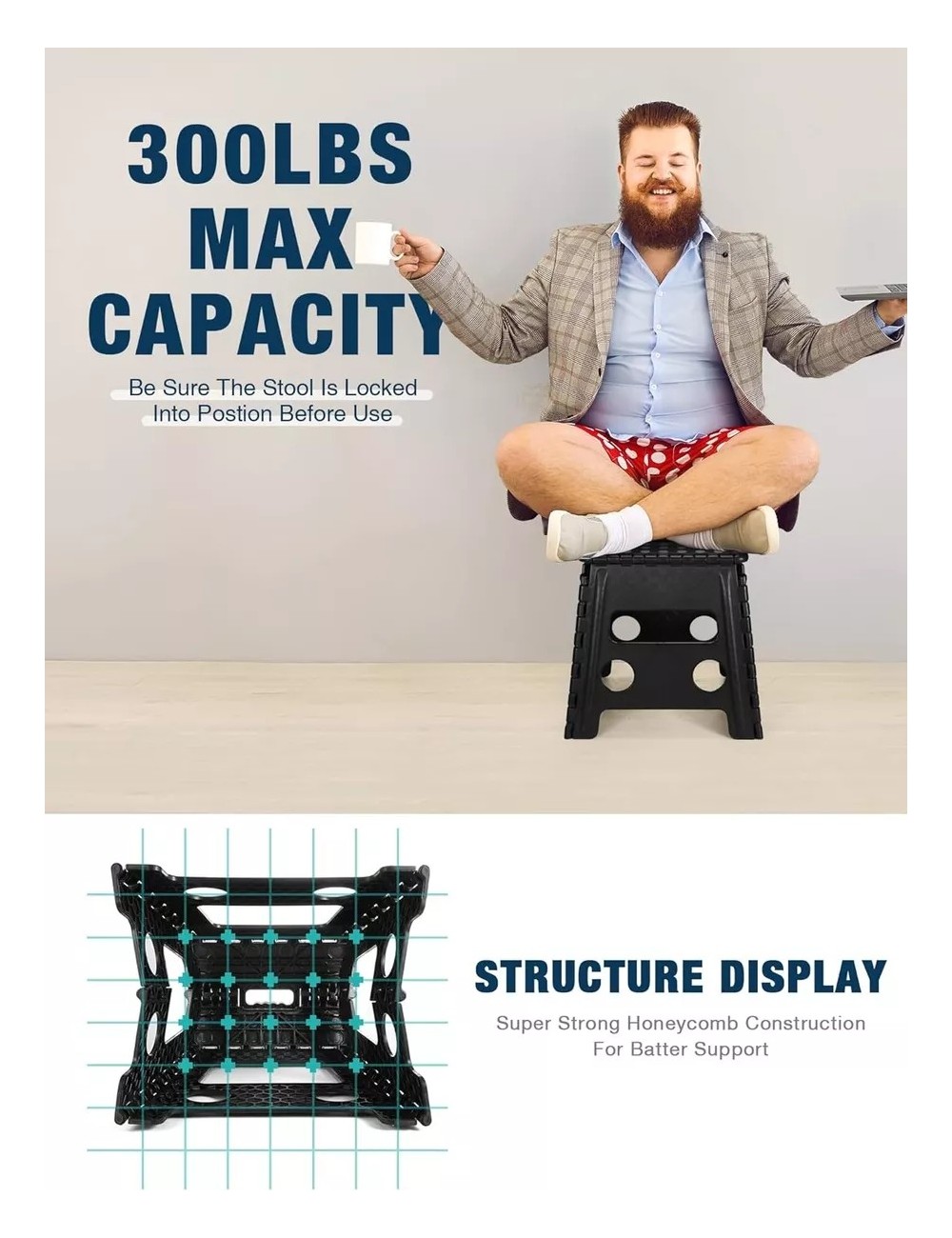 Butaco Plegable Pequeño Plástico Antideslizante Portatil