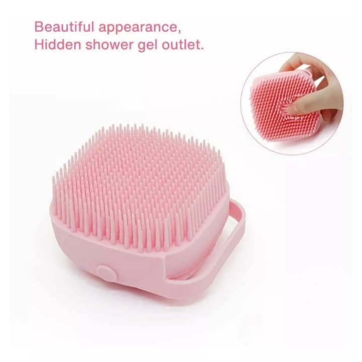 Cepillo Masajeador Silicona Ducha Con Dispensador Shampoo