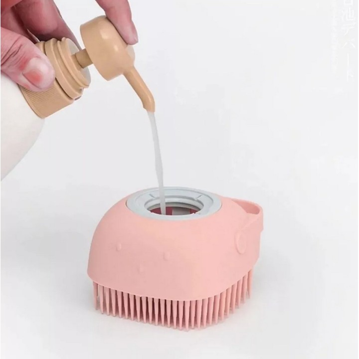 Cepillo Masajeador Silicona Ducha Con Dispensador Shampoo