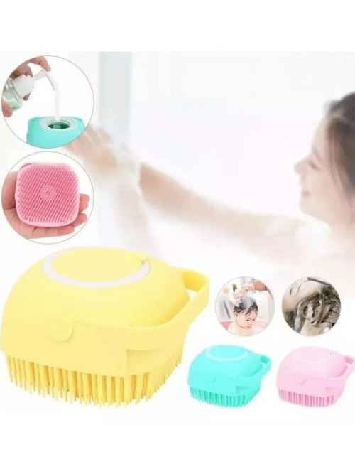 Cepillo Masajeador Silicona Ducha Con Dispensador Shampoo