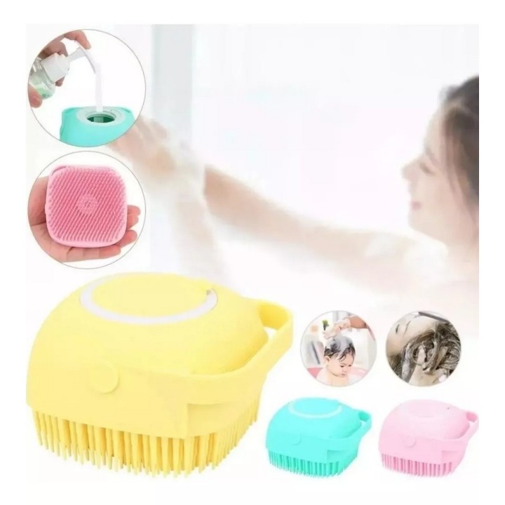 Cepillo Masajeador Silicona Ducha Con Dispensador Shampoo