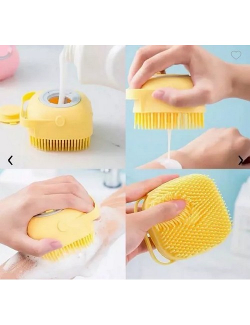 Cepillo Masajeador Silicona Ducha Con Dispensador Shampoo