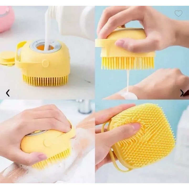 Cepillo Masajeador Silicona Ducha Con Dispensador Shampoo