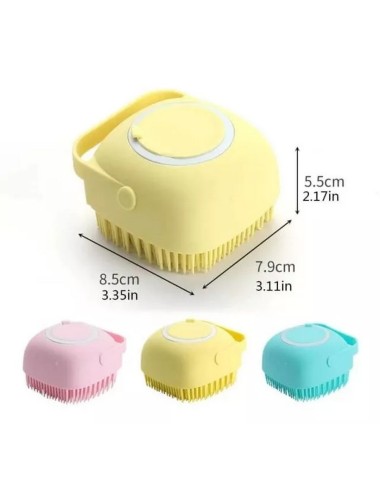 Cepillo Masajeador Silicona Ducha Con Dispensador Shampoo