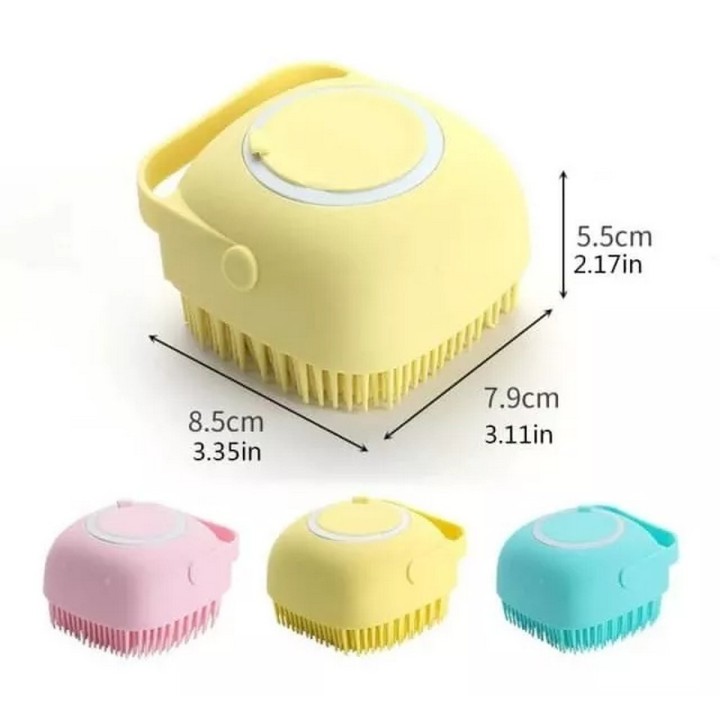 Cepillo Masajeador Silicona Ducha Con Dispensador Shampoo