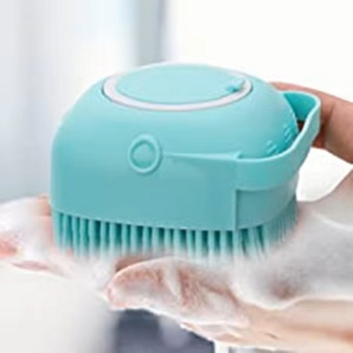 Cepillo Masajeador Silicona Ducha Con Dispensador Shampoo
