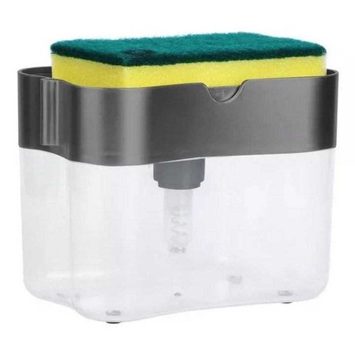 Dispensador De Jabon Liquido Lavaplatos Con Esponja Cocina