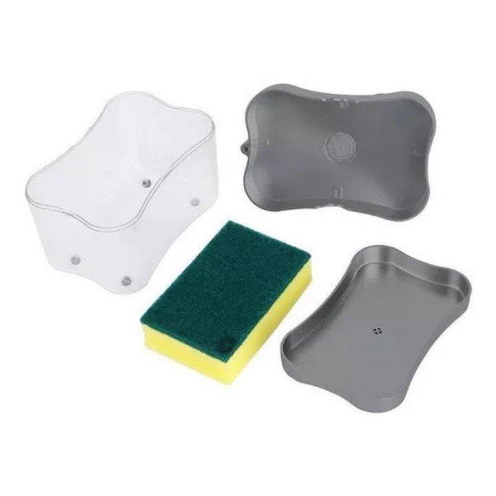 Dispensador De Jabon Liquido Lavaplatos Con Esponja Cocina