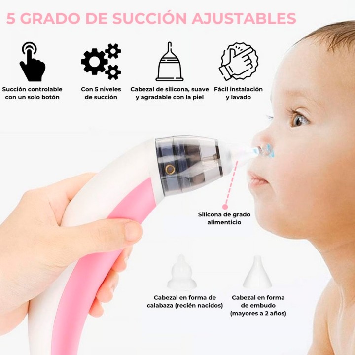 Aspirador Nasal Bebes Electrico Sacamocos Extractor Portátil