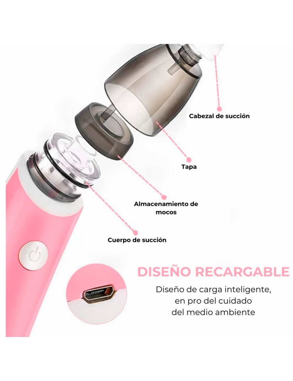 Aspirador Nasal Bebes Electrico Sacamocos Extractor Portátil