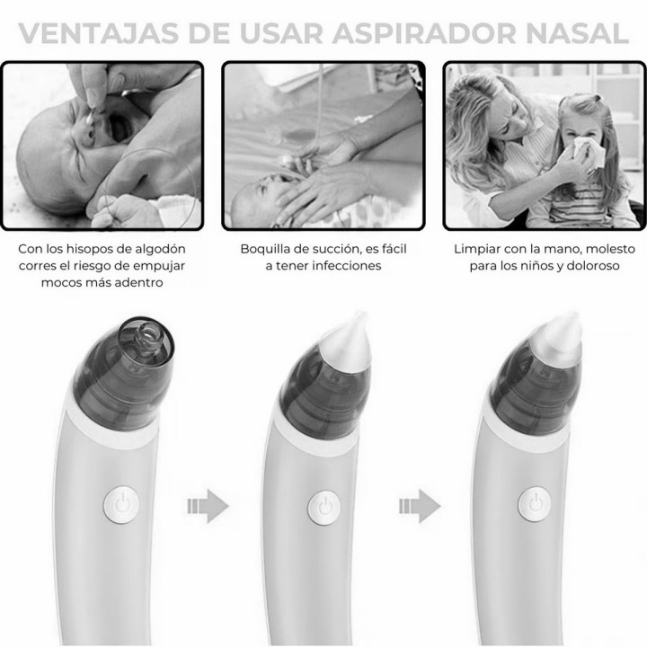 Aspirador Nasal Bebes Electrico Sacamocos Extractor Portátil