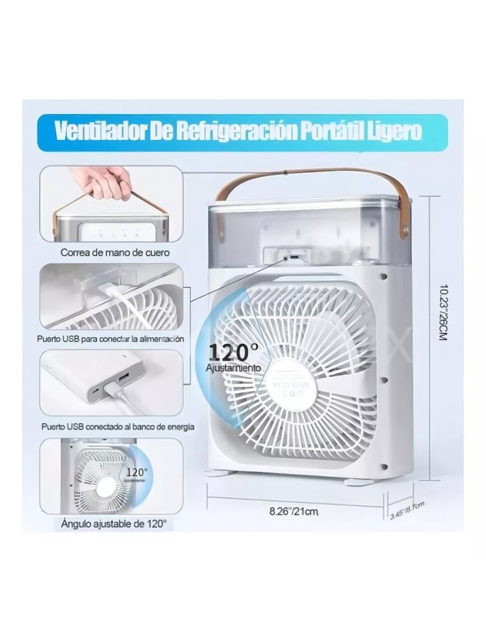 Ventilador Enfriador Portátil Climatizador Humidificador Usb