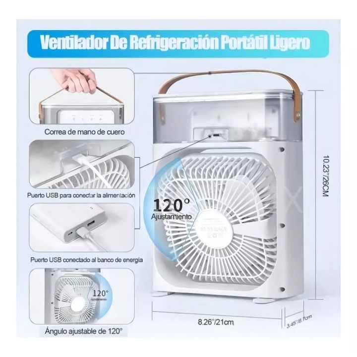 Ventilador Enfriador Portátil Climatizador Humidificador Usb