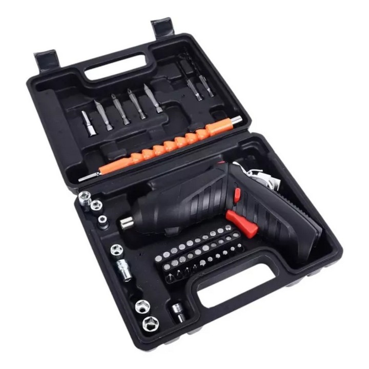 Destornillador Electrico Recargable + Estuche Accesorios
