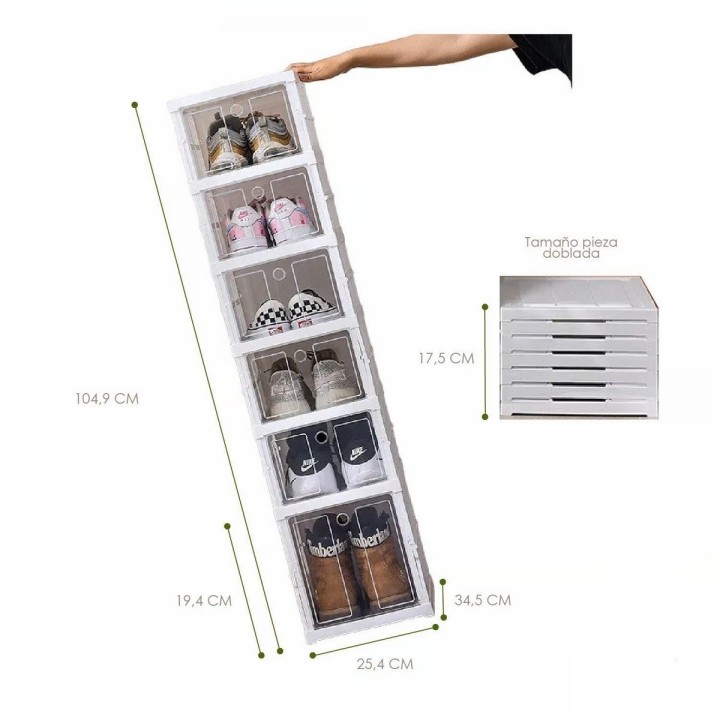 Zapatero Organizador Plegable X6 Almacenamientos Exhibición