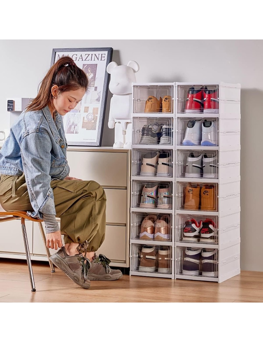 Zapatero Organizador Plegable X6 Almacenamientos Exhibición