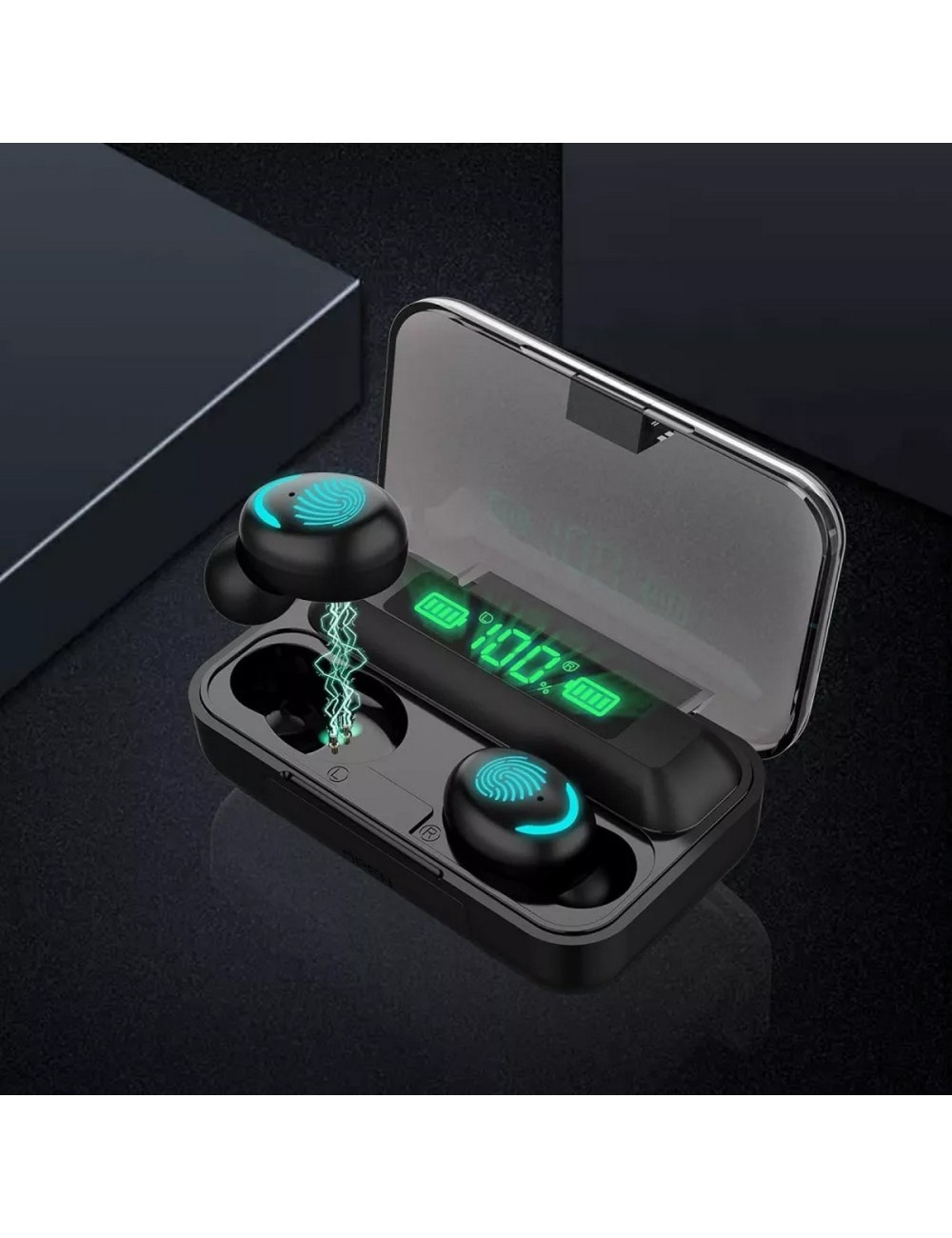 Audífonos Bluetooth Touch + Caja De Carga + Power Bank