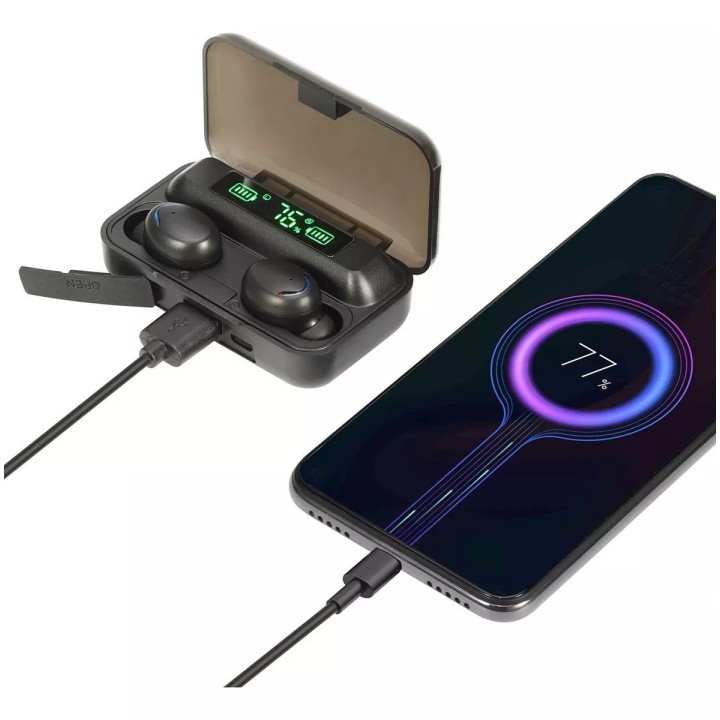 Audífonos Bluetooth Touch + Caja De Carga + Power Bank