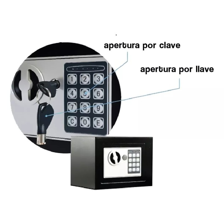 Caja Fuerte Digital Teclado Con Anclaje A La Pared + Llaves