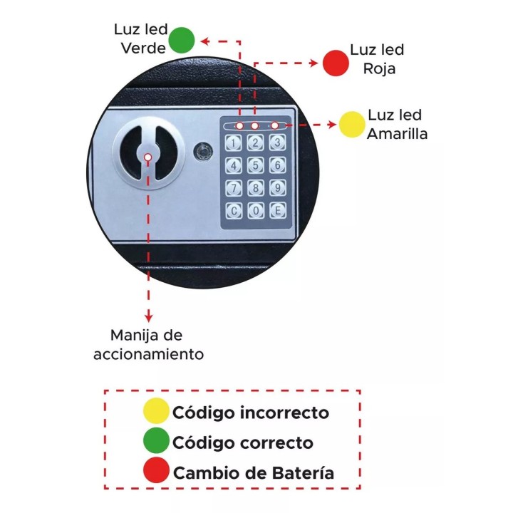 Caja Fuerte Digital Teclado Con Anclaje A La Pared + Llaves