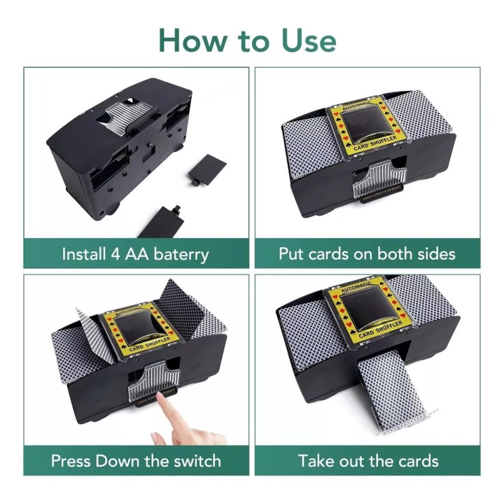 Barajador Cartas Poker Baraja Automático Mezclador + Bateria