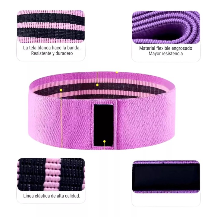 Bandas Elásticas En Tela X3 Resistencias Alta Calidad Fitnes