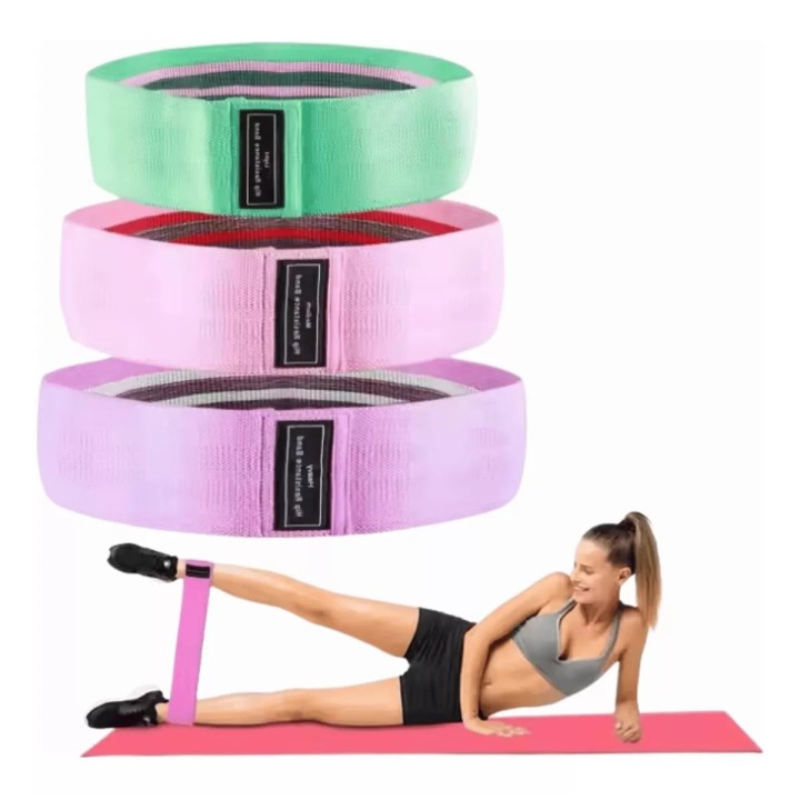 Bandas Elásticas En Tela X3 Resistencias Alta Calidad Fitnes