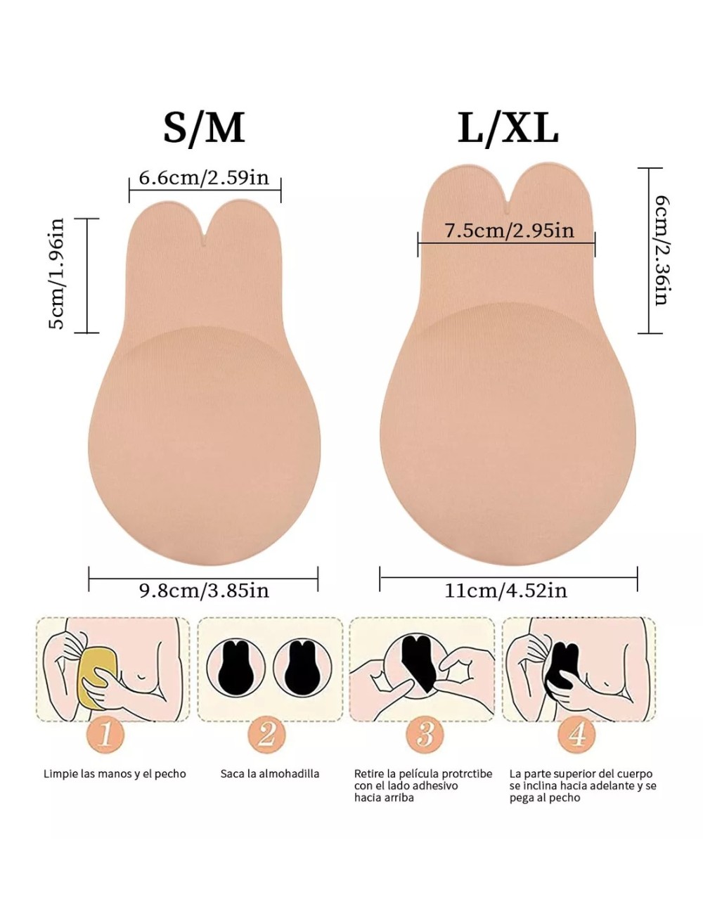 Parche Adhesivo Levantamiento Busto Invisible Reutilizable
