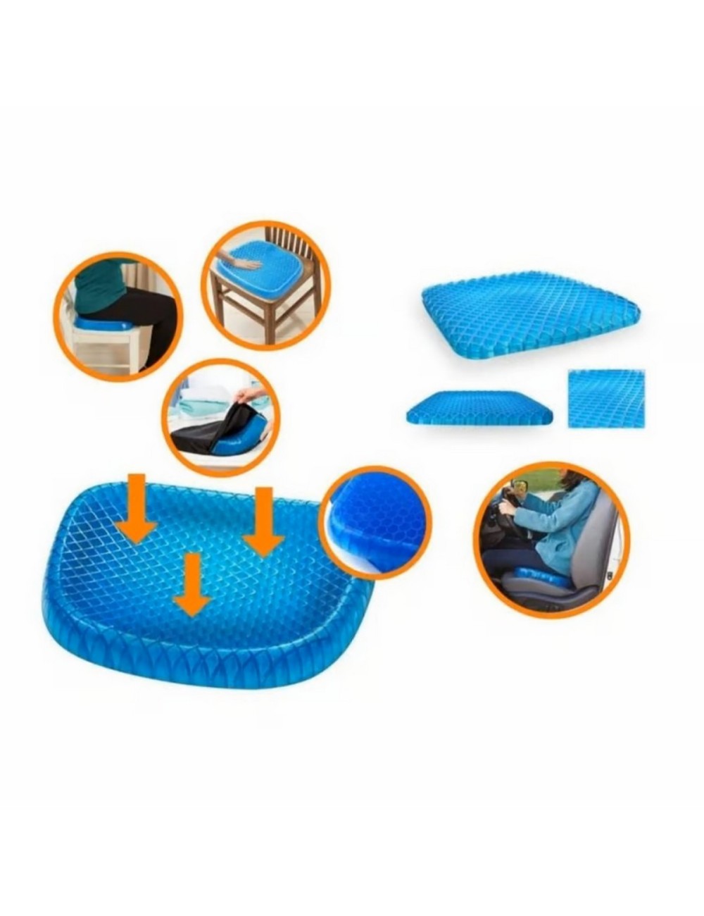 Asiento Cojín De Gel Ortopédico Con Funda Para Silla