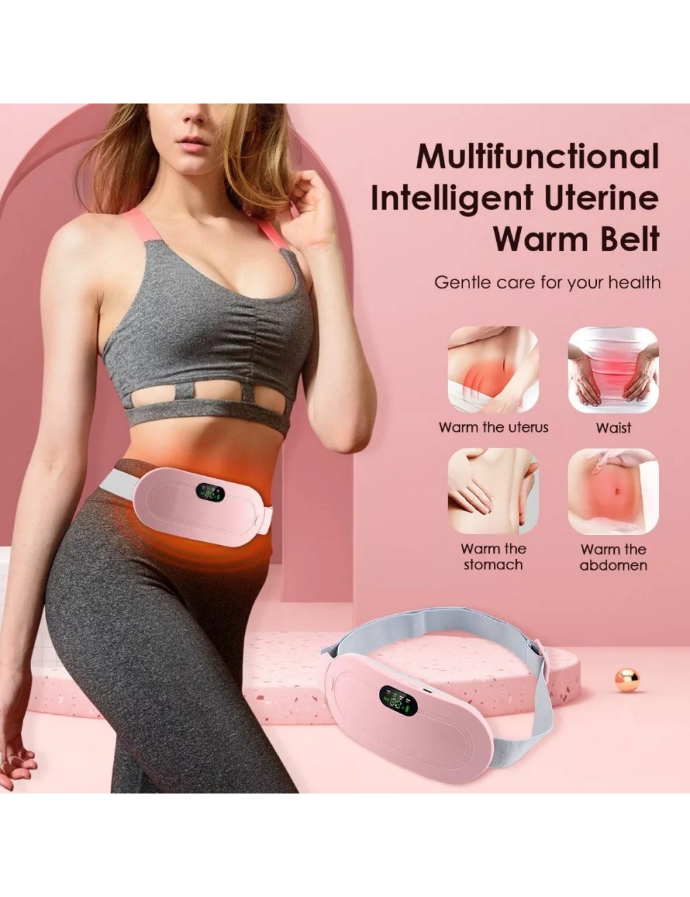 Cinturón Almohadilla Recargable Alivia Cólicos Menstruales