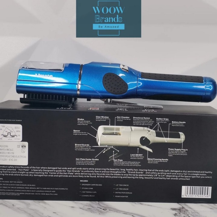 Maquina Quita Horquilla Recargable Profesional Portátil
