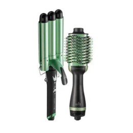 Combo Cepillo Secador + Rizador Ondas De Sirena Aguacate