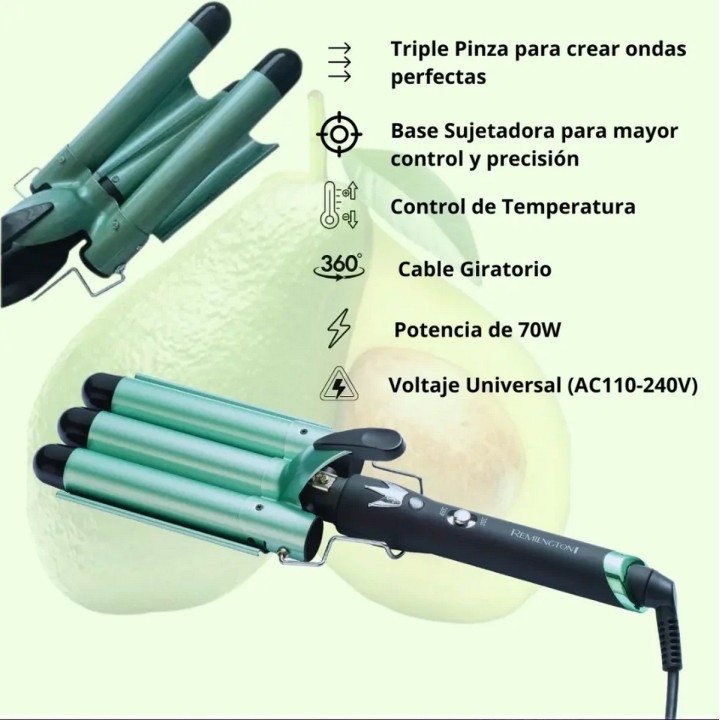 Combo Cepillo Secador + Rizador Ondas De Sirena Aguacate
