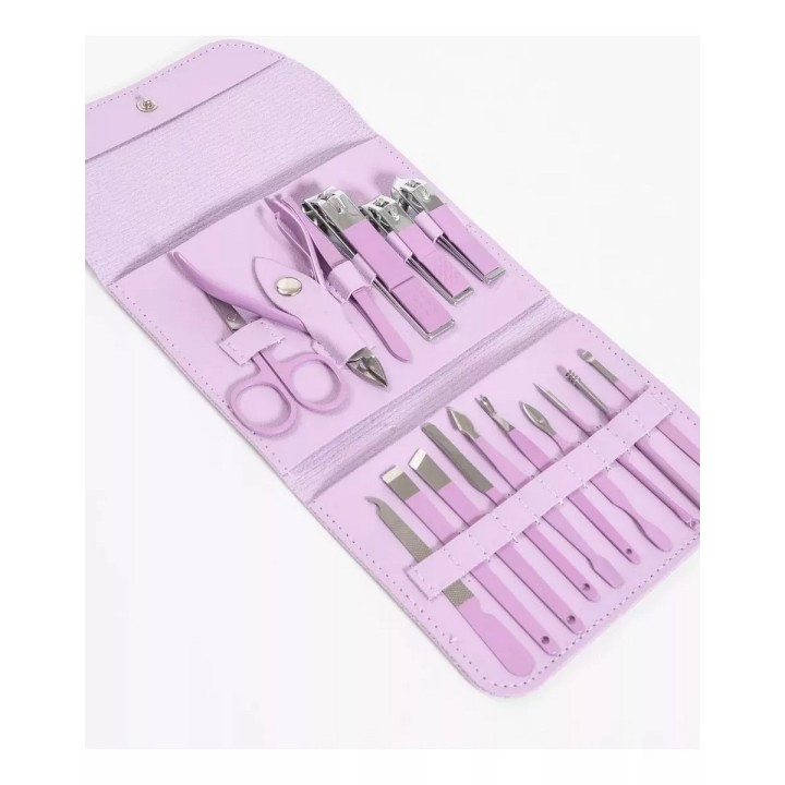 Estuche Set Manicure Pedicure Kit Cortauñas 16 Piezas