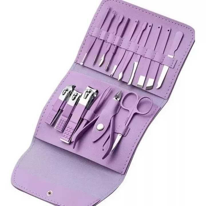 Estuche Set Manicure Pedicure Kit Cortauñas 16 Piezas
