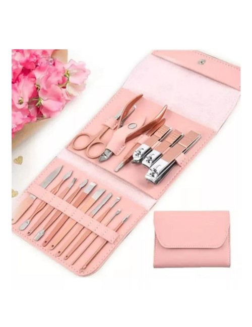 Estuche Set Manicure Pedicure Kit Cortauñas 16 Piezas