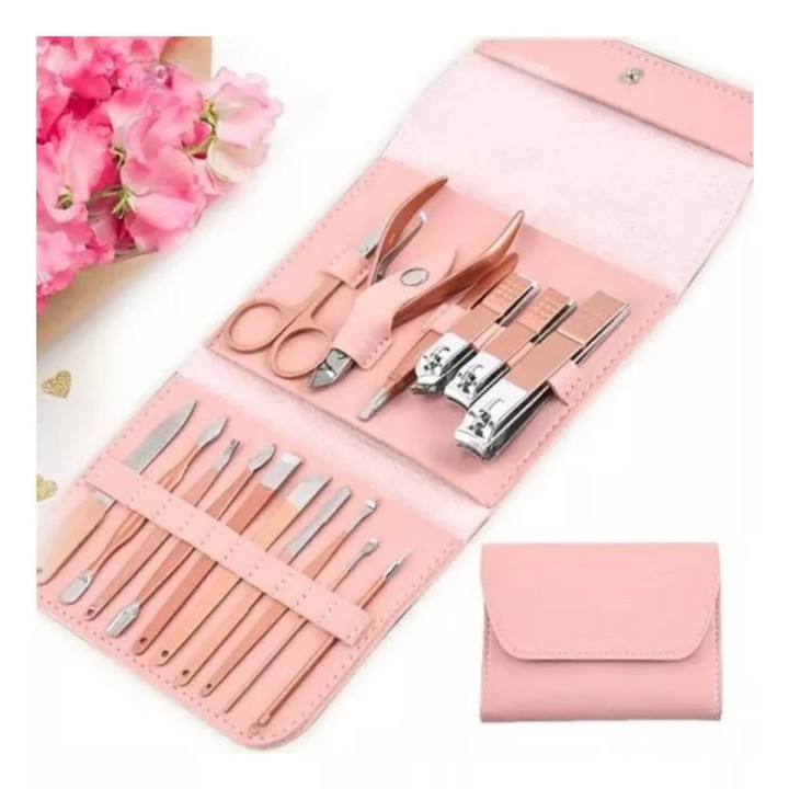 Estuche Set Manicure Pedicure Kit Cortauñas 16 Piezas