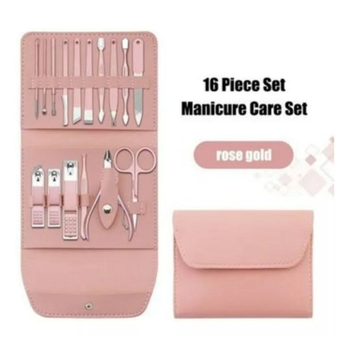Estuche Set Manicure Pedicure Kit Cortauñas 16 Piezas