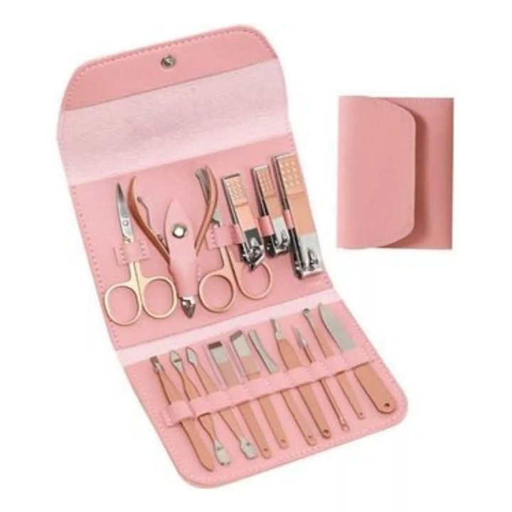 Estuche Set Manicure Pedicure Kit Cortauñas 16 Piezas