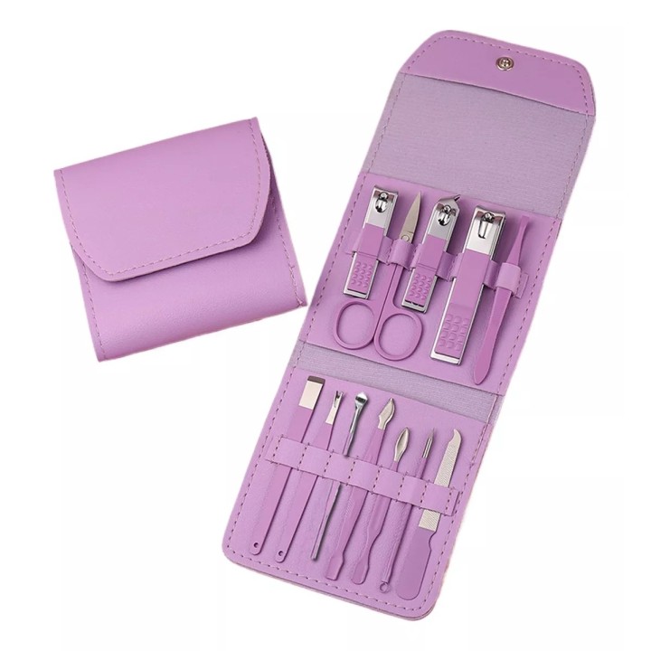 Estuche Set Manicure Pedicure Kit Cortauñas 12 Piezas