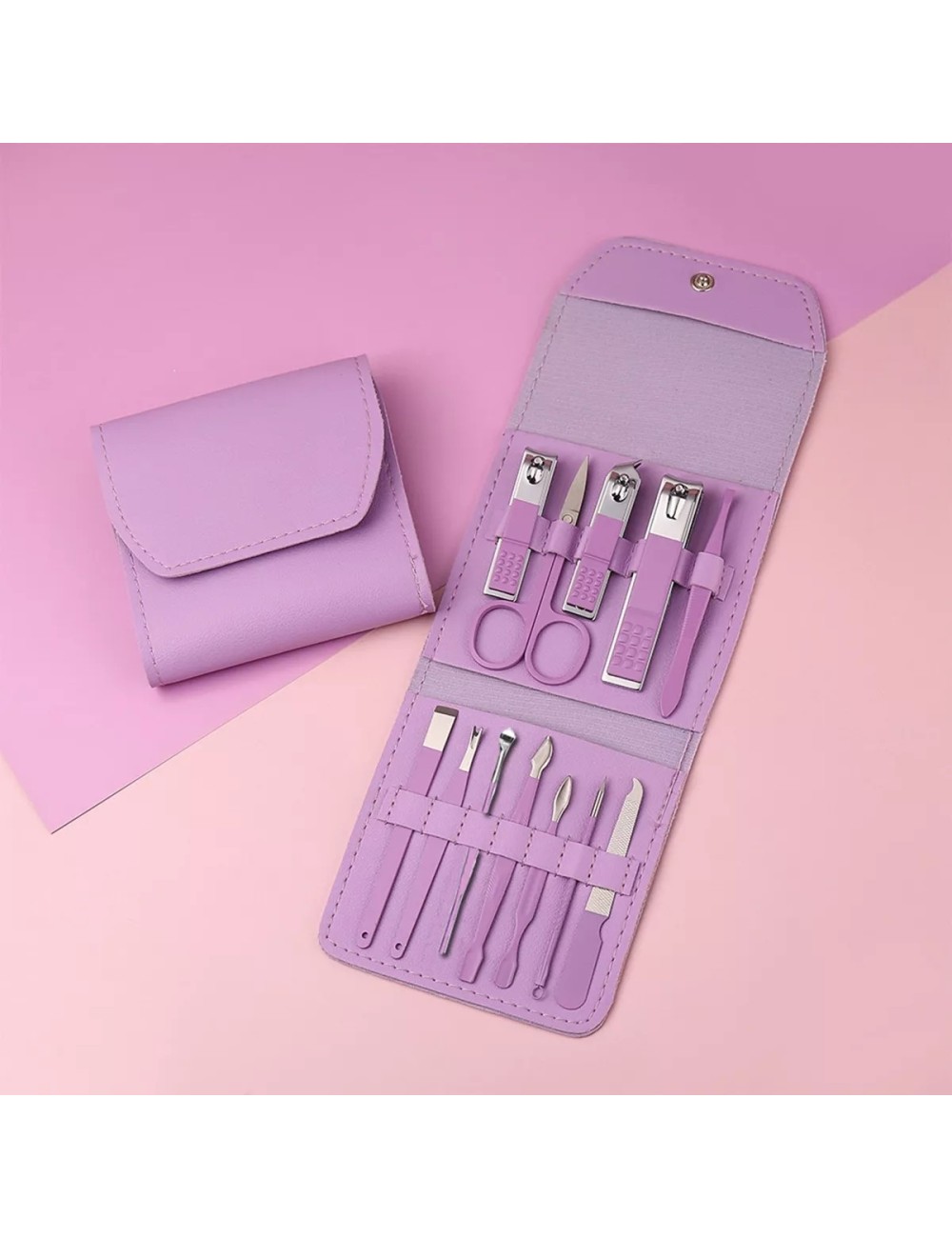 Estuche Set Manicure Pedicure Kit Cortauñas 12 Piezas