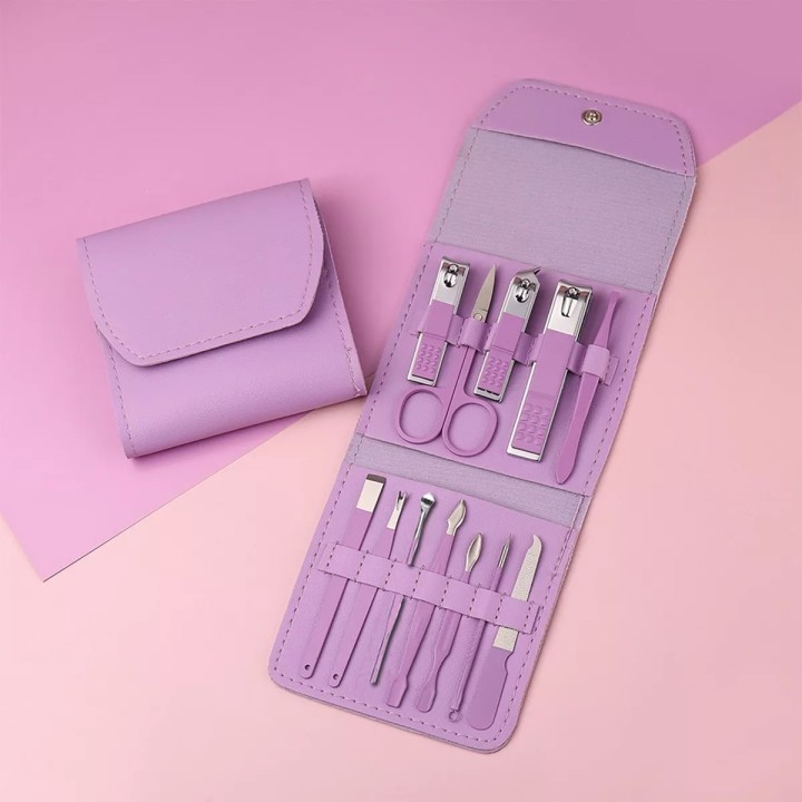 Estuche Set Manicure Pedicure Kit Cortauñas 12 Piezas